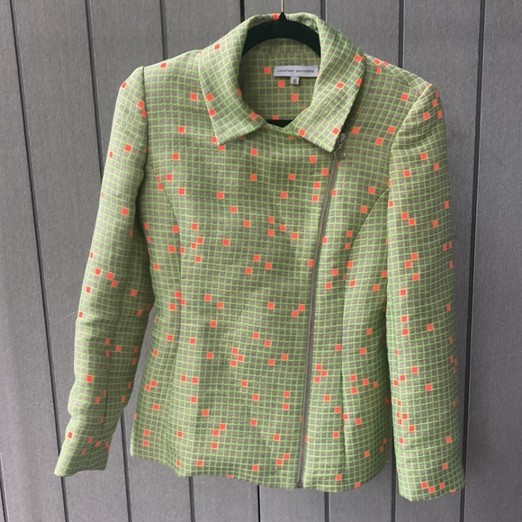JONATHAN SAUNDERS neon checked moto jacket size 38 - Picture 4 of 14